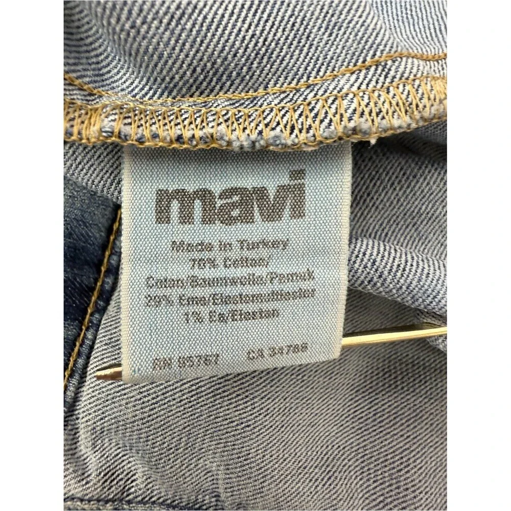 Mavi Jean jacket button up wash light Distressed Light Blue Denim Jacket